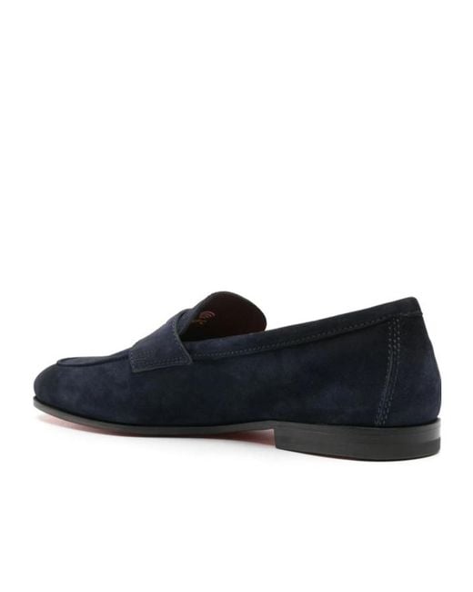 Santoni Blue Carlos Penny Loafers for men