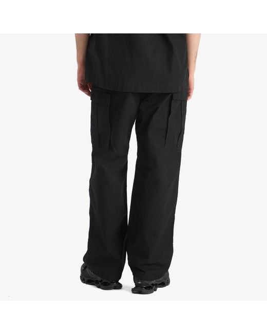 Nanamica Black Button Cargo Trousers for men