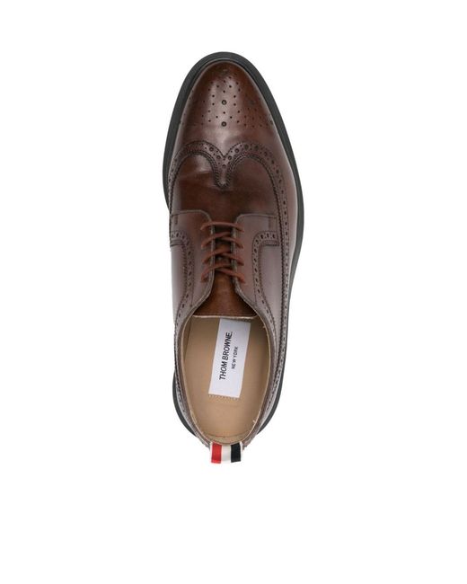 Thom Browne Brown Longwing Round-Toe Brogues for men