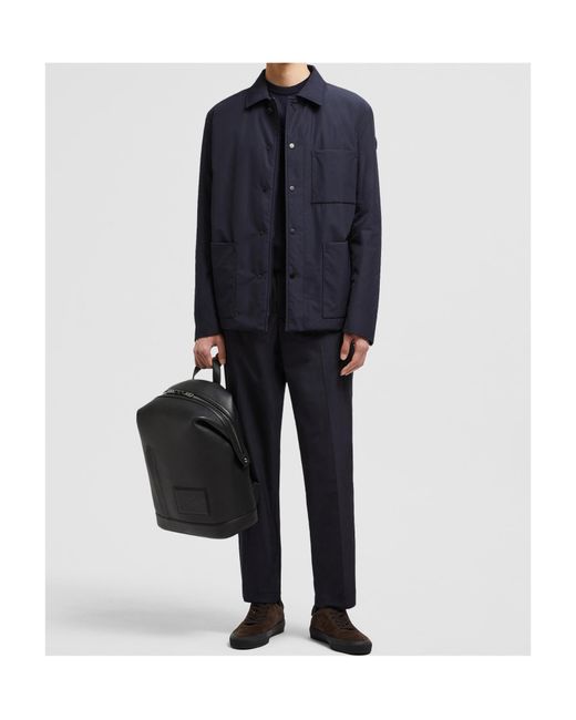 Moncler Blue Logo Patch Drawstring Trousers for men