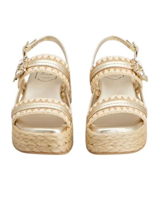 Roger Vivier Natural Wedge Sandals