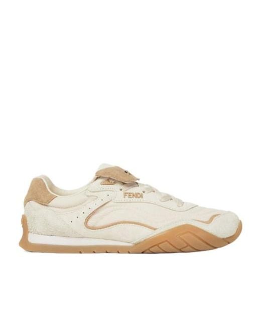 Fendi White Wave Pulse Low-Top Sneakers