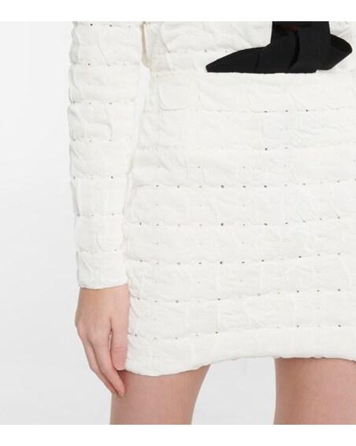 Oscar de la Renta White High-Rise Miniskirt