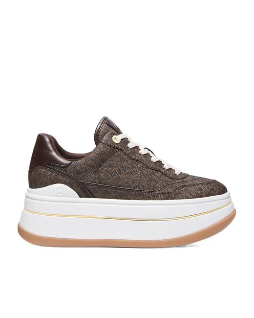 MICHAEL Michael Kors Brown Hayes Signature Logo Platform Sneakers