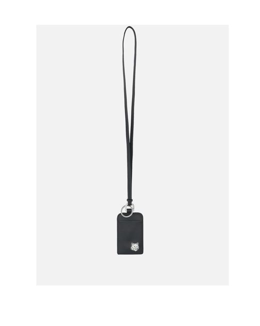 Maison Kitsuné Black Maison Kitsuné Fox Head Patch Card Holder for men