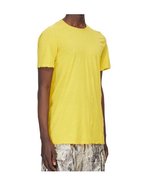 Rick Owens Yellow Crewneck Level T-Shirt for men