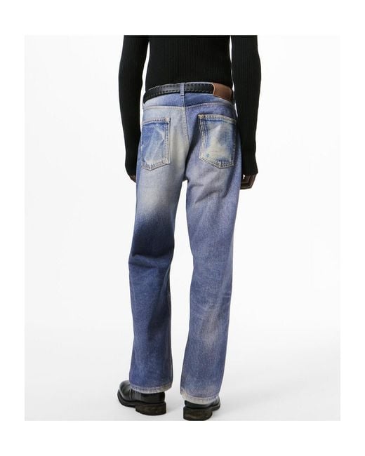 Our Legacy Blue Loose Bell-Leg Jeans for men