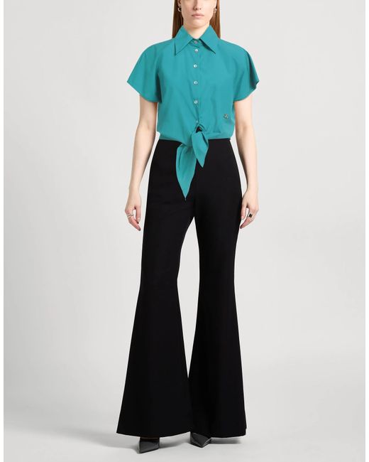 Dolce & Gabbana Blue Solid Color Short-Sleeve Shirt