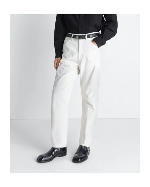 Lemaire White Twisted Workwear Pants for men