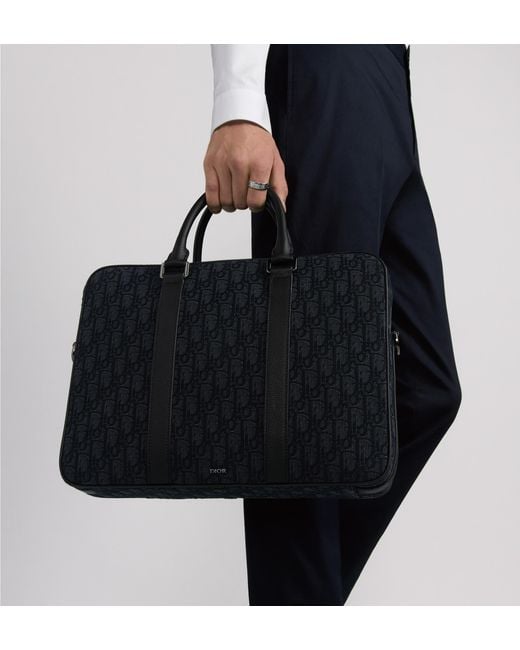 Dior Black Zipped Briefcase for men