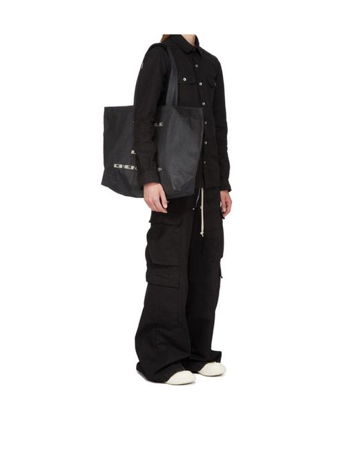 Rick Owens Black Temple Of Love Tote Bag for men