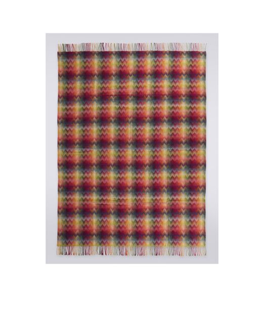 Missoni Brown Home Zig-Zag Tasselled Blanket for men