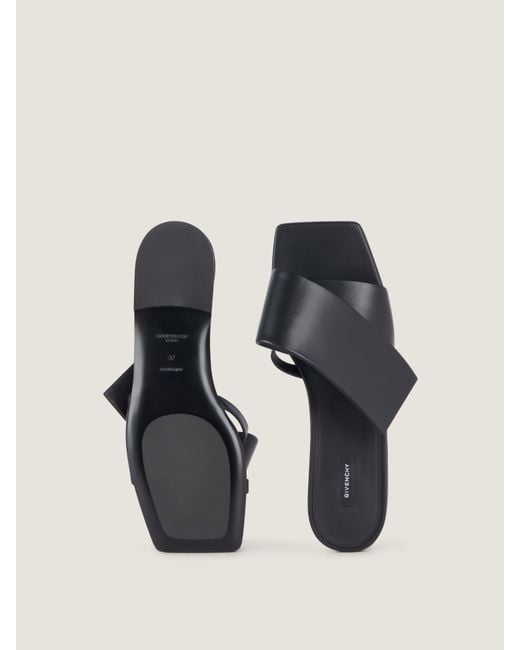 Givenchy White Sliced Square Flat Sandals