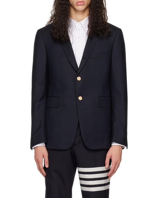 Thom Browne Blue Twill Classic Sport Coat for men