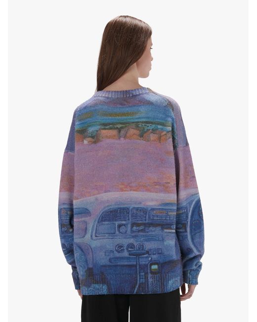 J.W. Anderson Blue Jw Anderson Camper Printed Dropped Shoulder Sweater