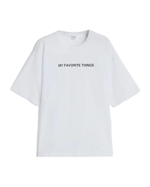 Aspesi White Printed Round-Neck T-Shirt for men