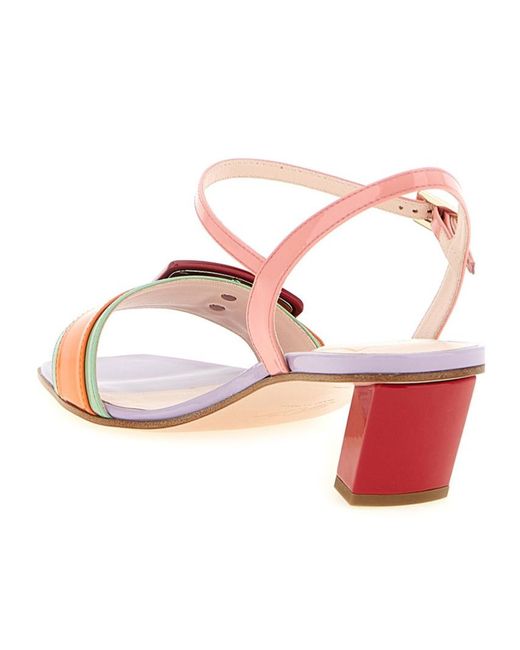 Roger Vivier Pink Belle Vivier Buckled Heeled Sandals