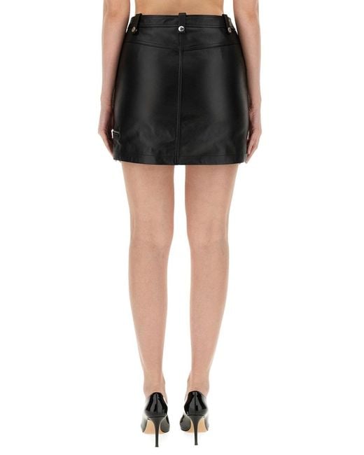 Moschino Black Logo Logo Short Skirt