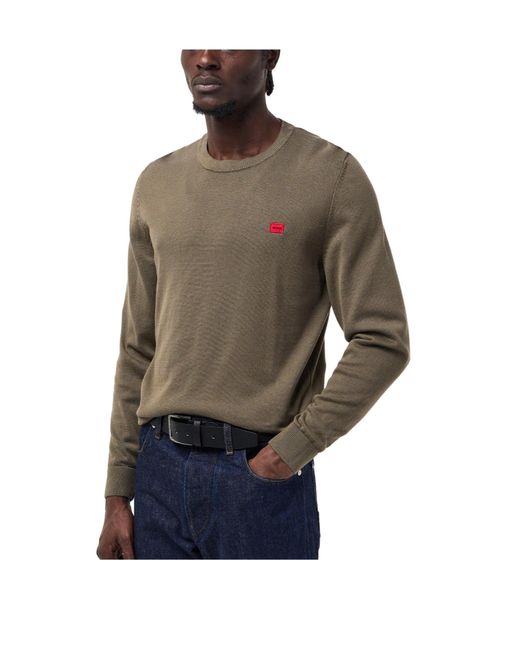 Boss Brown Crew Neck Knit Sweater for men