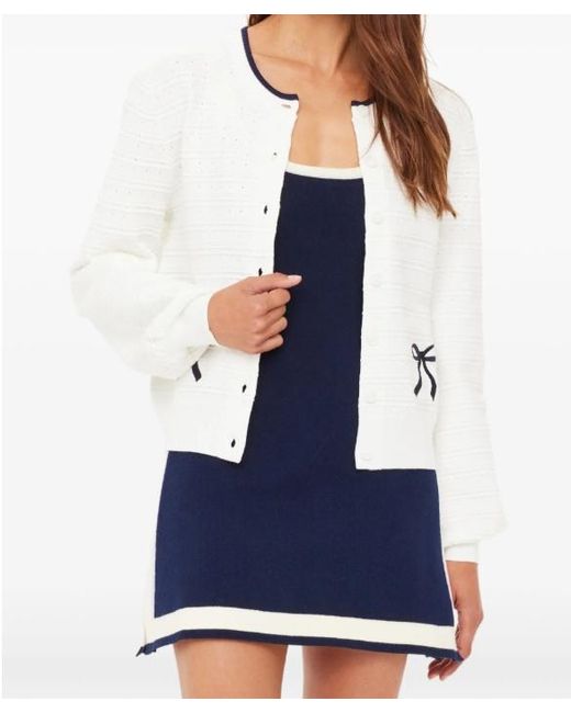 The Upside White Bow-Detail Cardigan