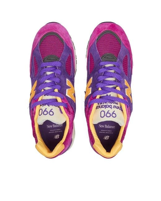 New Balance Purple Logo-Patch Sneakers for men