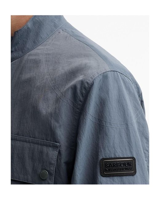 Barbour Blue Stand Collar Cargo Jacket for men