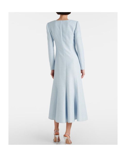 Roland Mouret Blue Jacquard Midi Dress