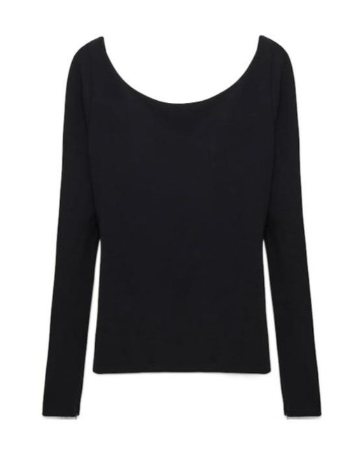 Dorothee Schumacher Black Structured V-Neck Top