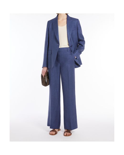 Weekend by Maxmara Blue Maliziz Straight Leg Pants