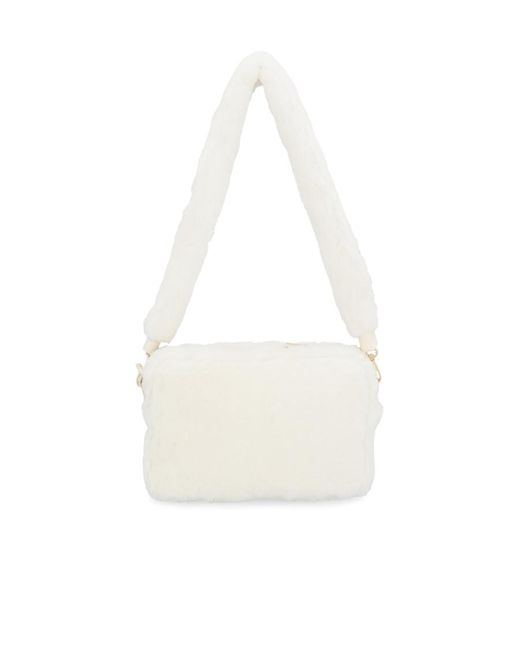 Miu Miu White Logo Shoulder Bag