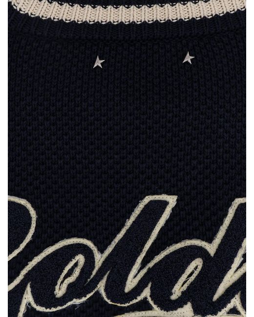 Golden Goose Deluxe Brand Blue Logo Detailed Striped Jumper for men