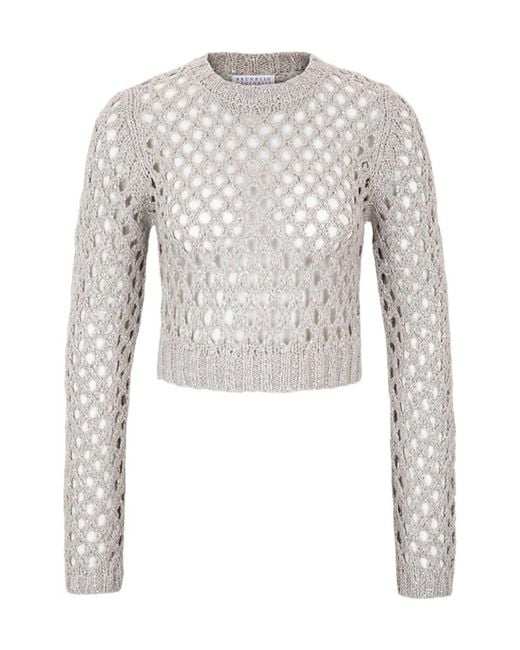 Brunello Cucinelli White Long-Sleeved Knitwear