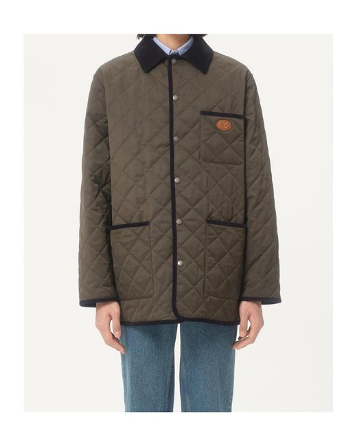 Valentino Brown Vlogo Patch Button-Up Jacket for men