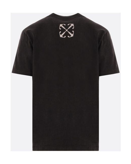 Off-White c/o Virgil Abloh Black Graphic Printed Crewneck T-Shirt for men