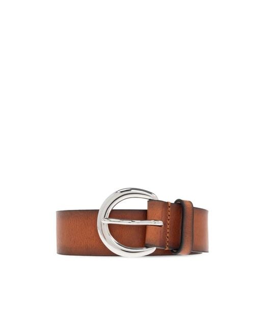 DSquared² Brown Logo Plaque Belt for men