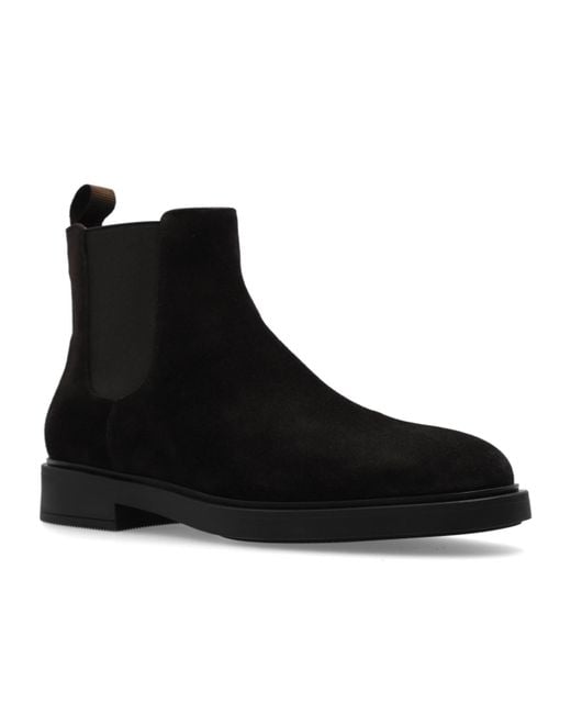 Gianvito Rossi Black Douglas Round Toe Chelsea Boots for men