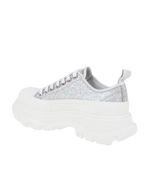 McQueen White Glitter Low-Top Sneakers