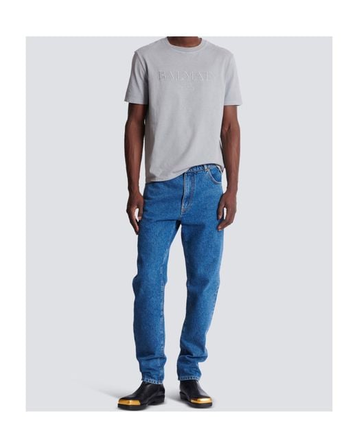 Balmain Blue Regular-Fit Straight Jeans for men