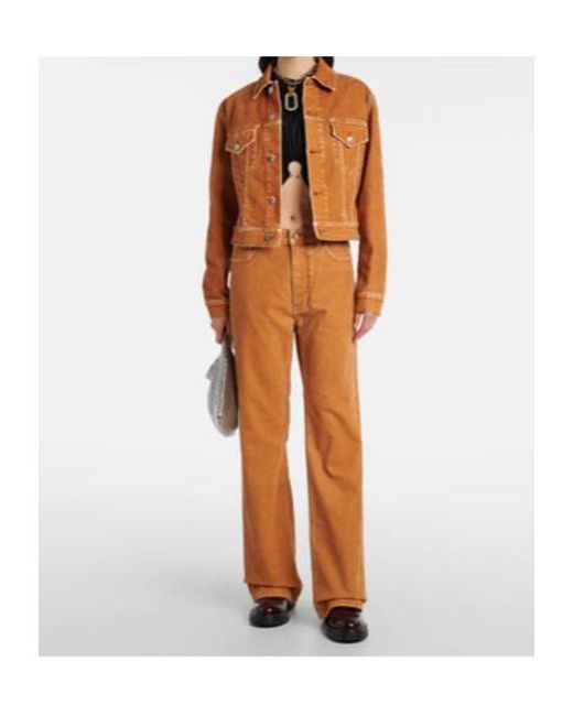 Rabanne Orange Single-Breasted Denim Jacket