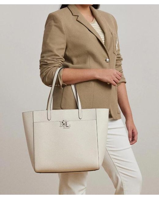 Ralph Lauren White Large Cameryn Tote Bag