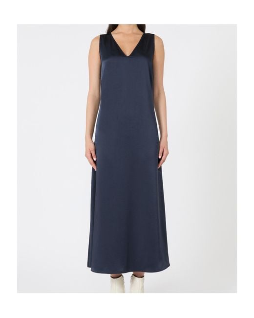 Weekend by Maxmara Blue V-Neck Sleeveless Dress