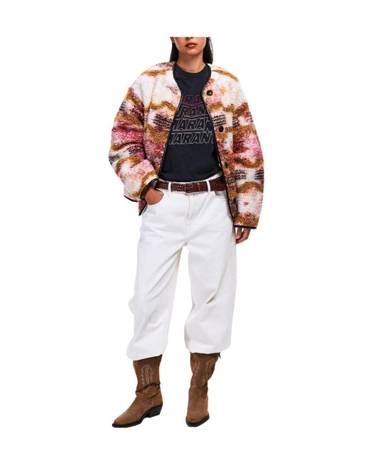 Isabel Marant Red Patterned Fleece Jacket