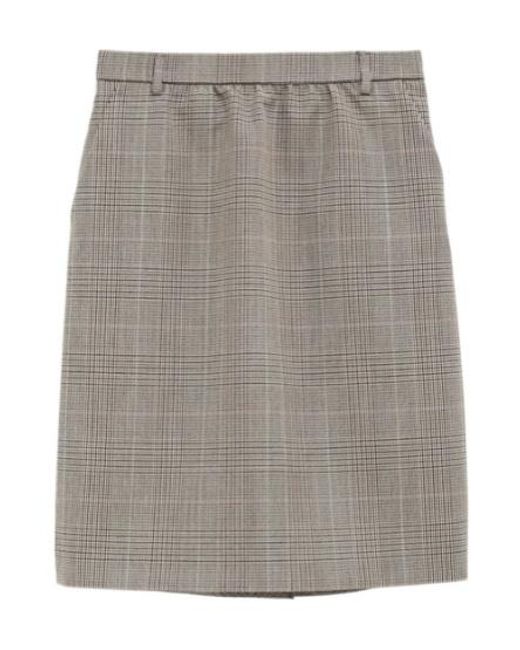 Gucci Gray Checked Mini Skirt