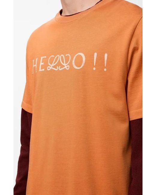 Loewe Orange Logo Printed Regular Fit T-Shirt for men