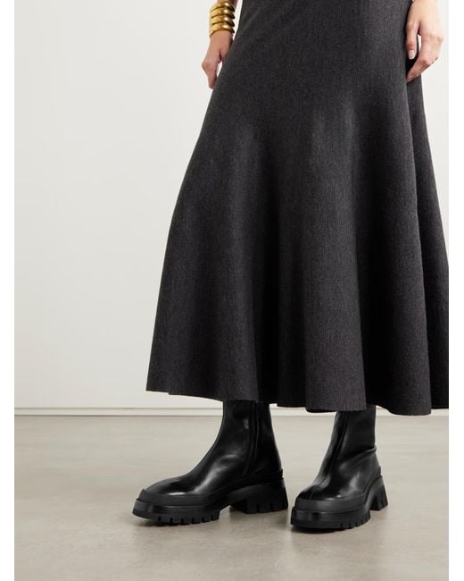 Khaite Black Fallon Side Zip Boots