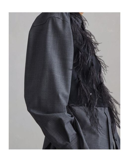 Brunello Cucinelli Black Feather Detailed Sleeveless Crewneck Top