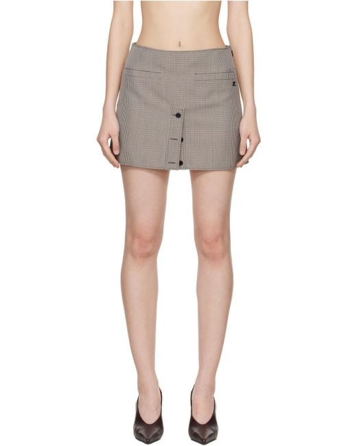 Courreges Gray Houndstooth Pattern Short Skirt