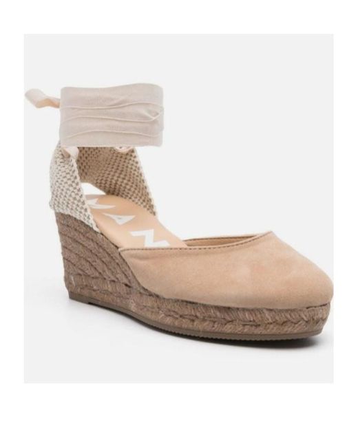 Manebí Gray Hamptons Ankle Strap Wedge Espadrilles