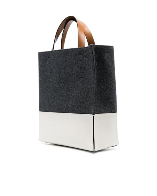 Marni Black Museo Felt Tote Bag