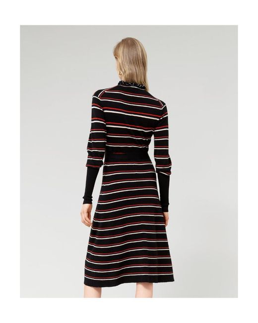Chloé Black Striped Knitted Wool Dress